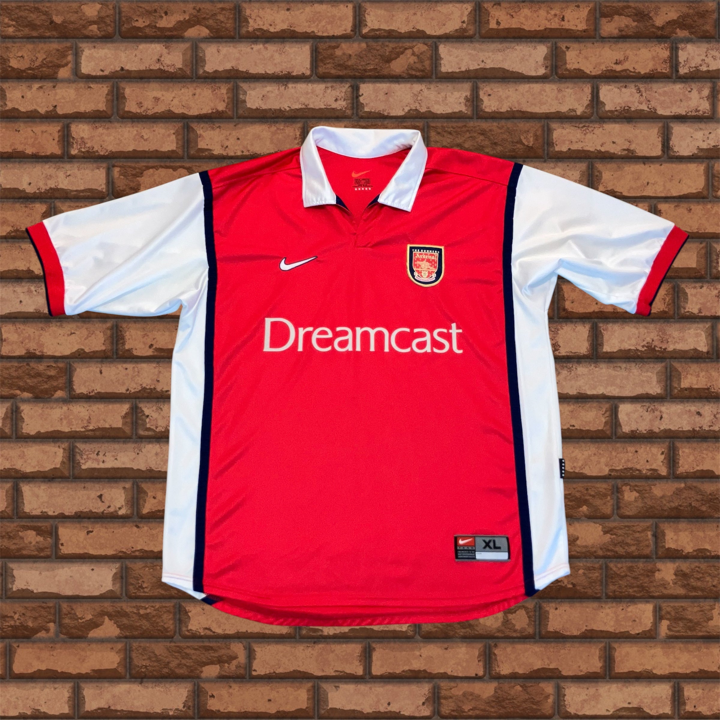 Arsenal 1999 Home Red Dreamcast Nike Jersey XL for Fans and