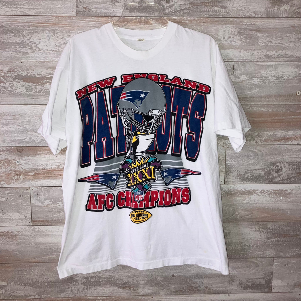 New England Patriots 1996 AFC Champions Single Stitch Shirt XL