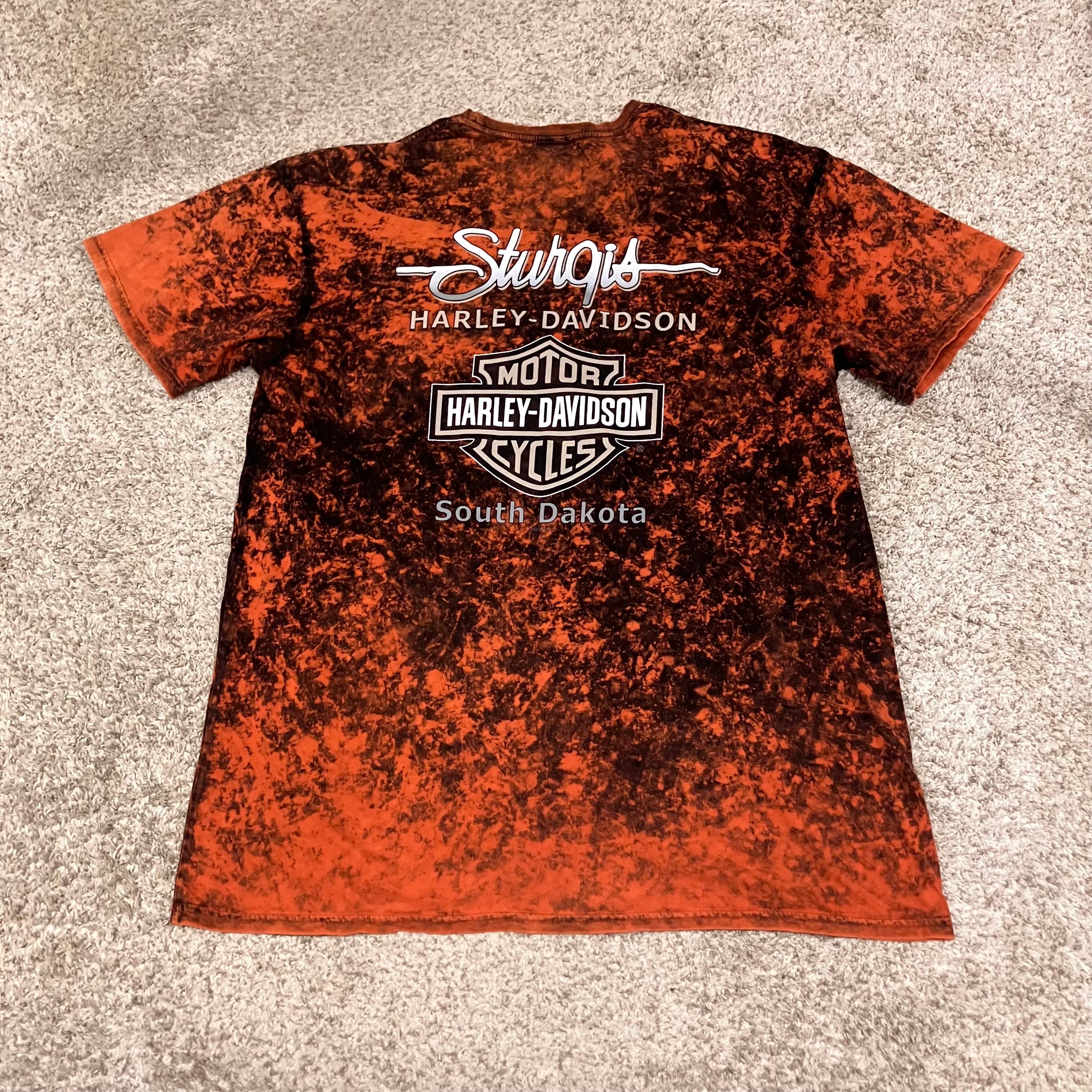 2016 Harley Davidson Sturgis Acid Dye Orange Shirt 2XL