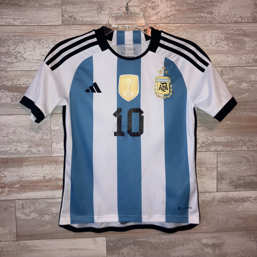 Kids 2023 Leo Messi Argentina Home adidas Jersey Medium