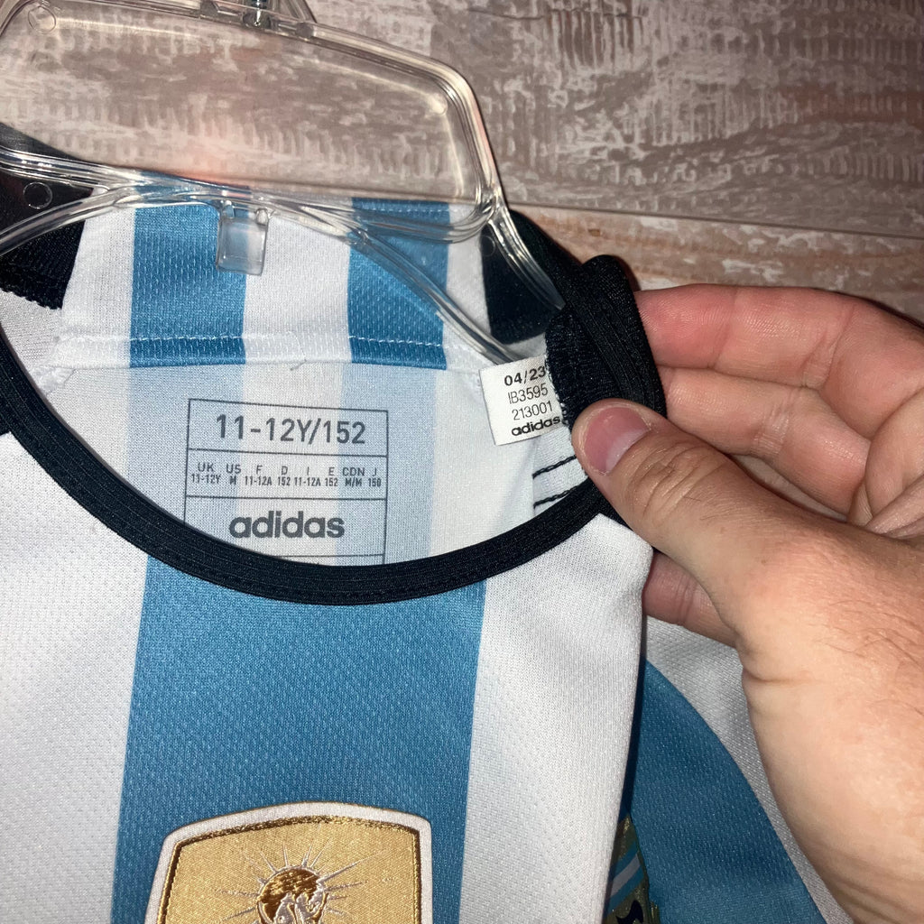 Kids 2023 Leo Messi Argentina Home adidas Jersey Medium
