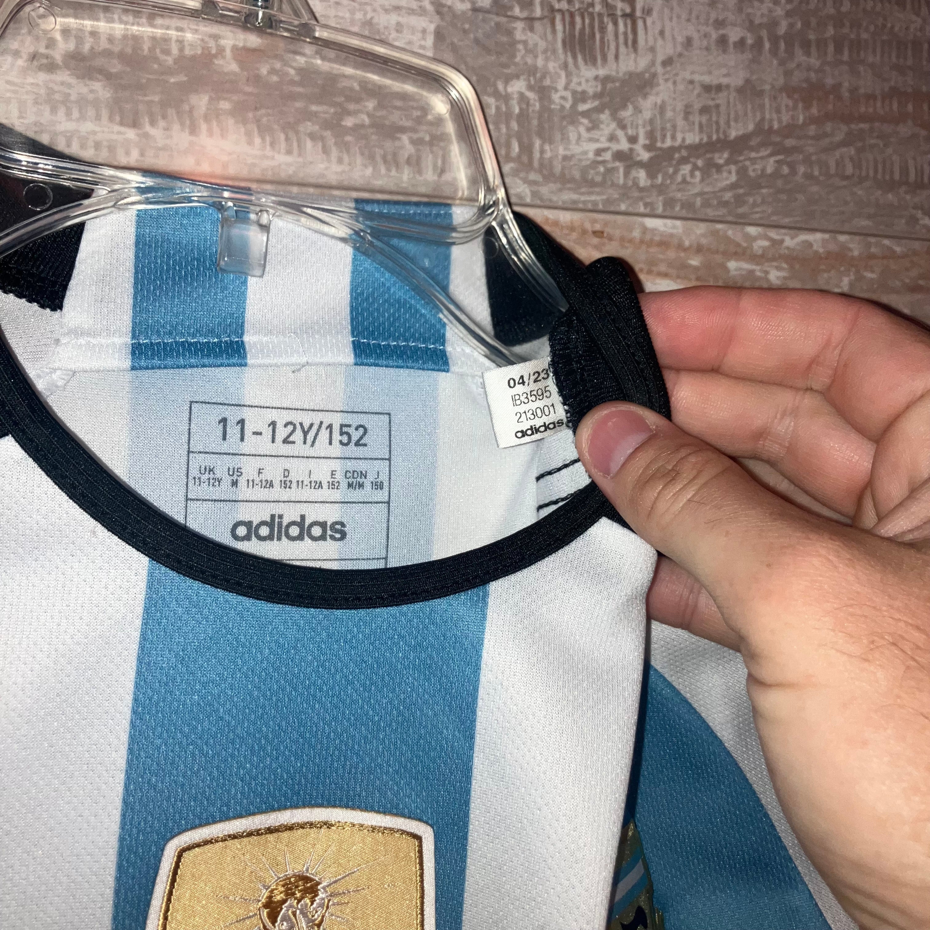 Kids 2023 Leo Messi Argentina Home adidas Jersey Medium