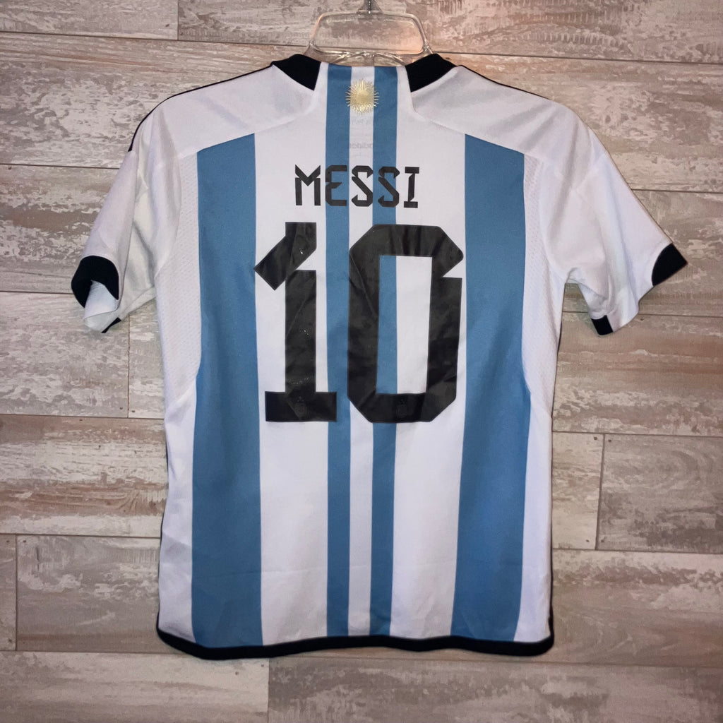Kids 2023 Leo Messi Argentina Home adidas Jersey Medium