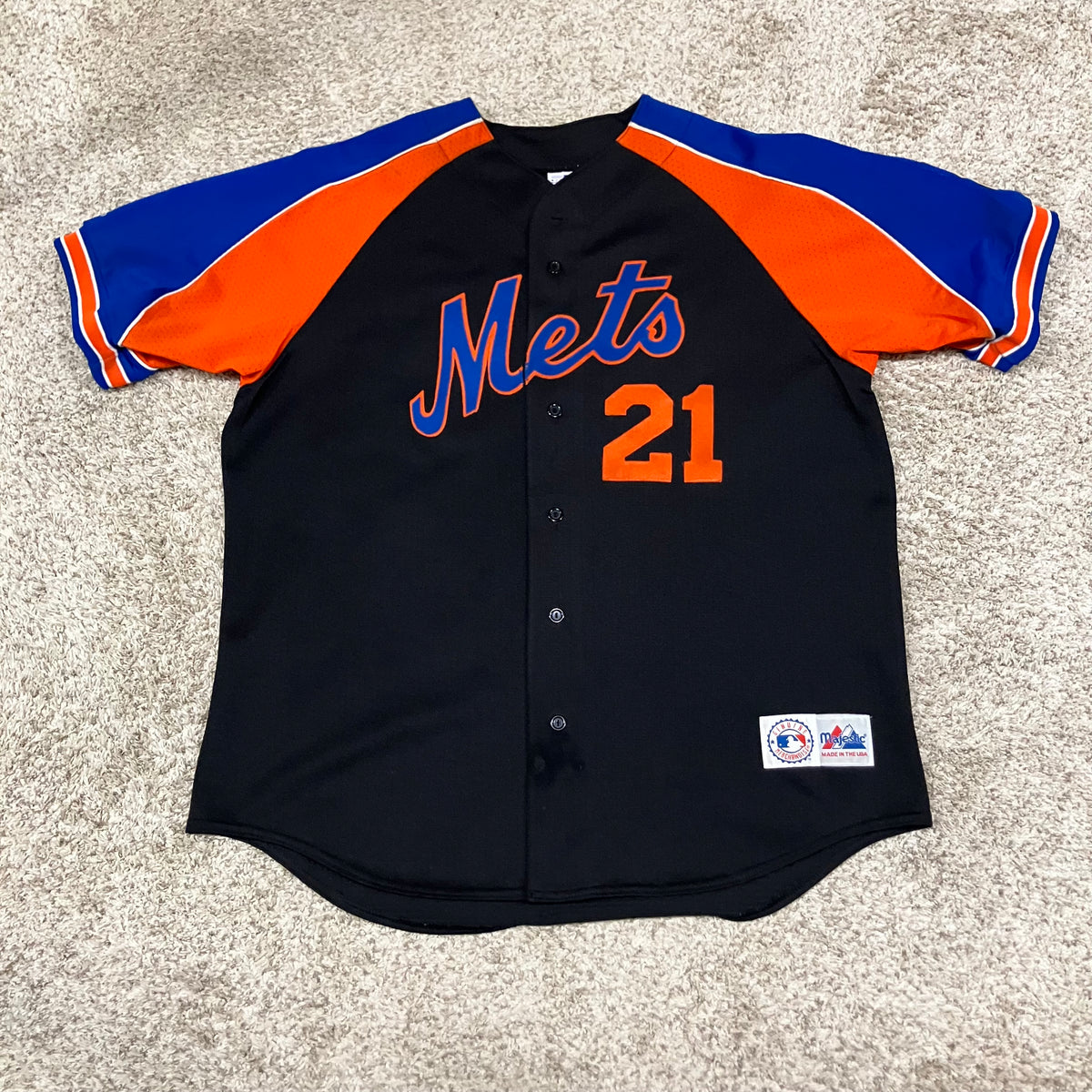 Bill Pulsipher 1998 New York Mets Black Majestic Jersey XL