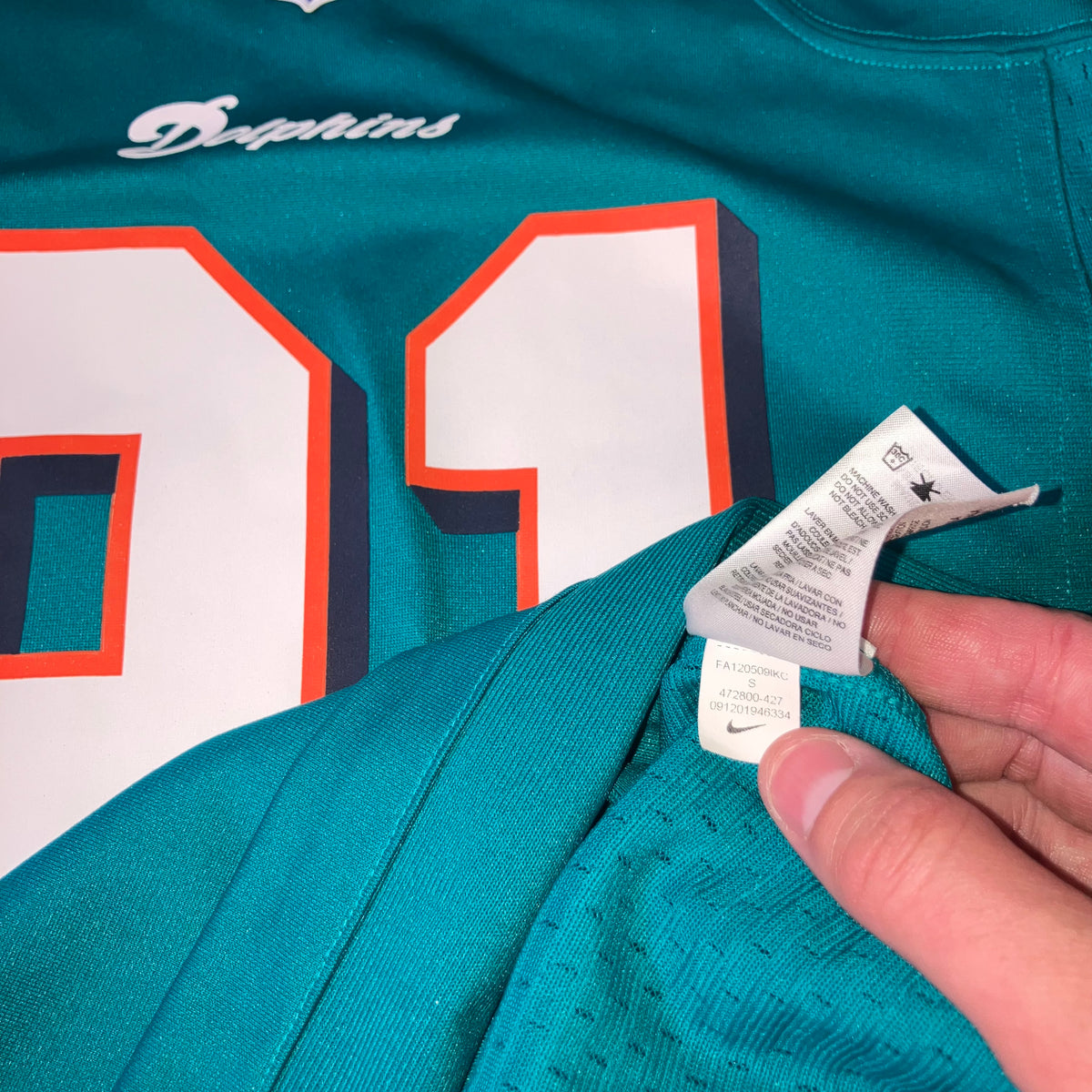 Cam Wake 2012 Miami Dolphins Aqua Nike Jersey Small
