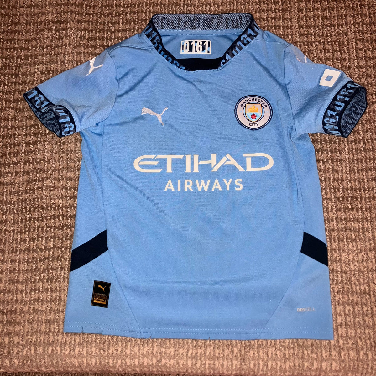 Jack Grealish Kids 2024/25 Manchester City Home Puma Blue Jersey Small