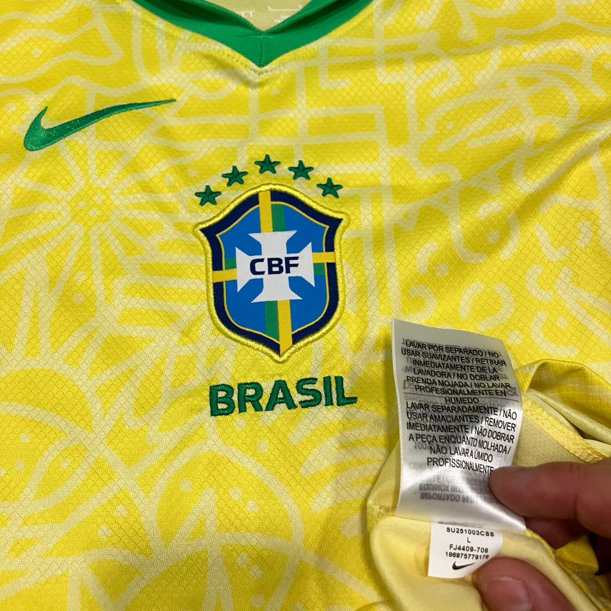 Brazil Kids 2024 Home Yellow Nike Jersey Large