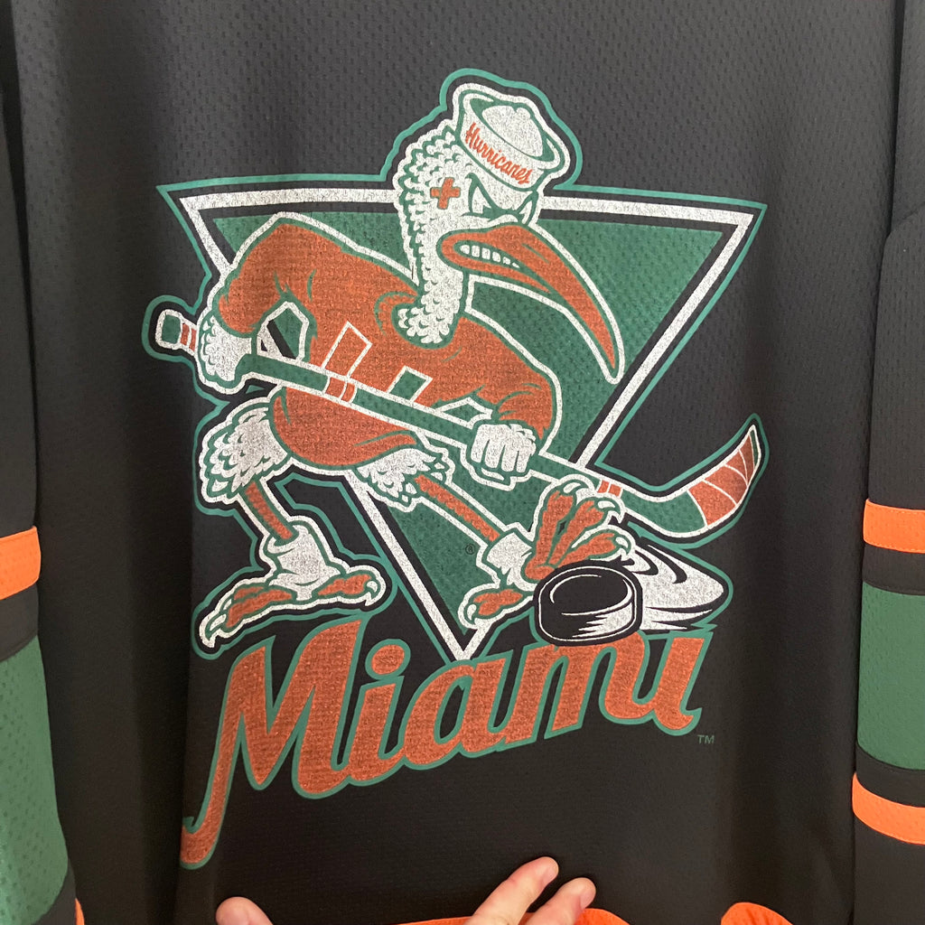 Miami Hurricanes Black Hollister Hockey Jersey Small
