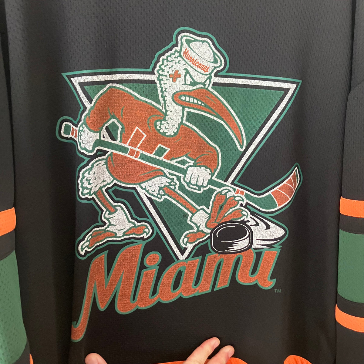Miami Hurricanes Black Hollister Hockey Jersey Small