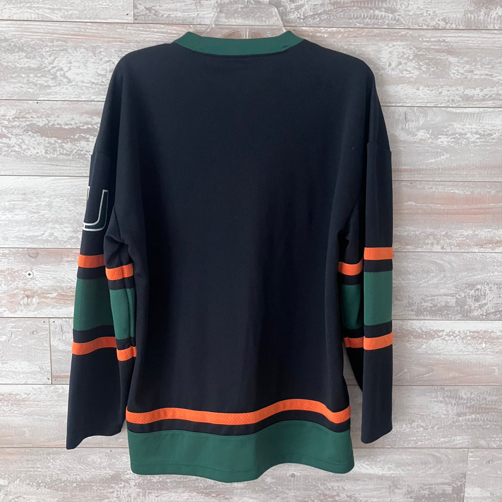 Miami Hurricanes Black Hollister Hockey Jersey Small