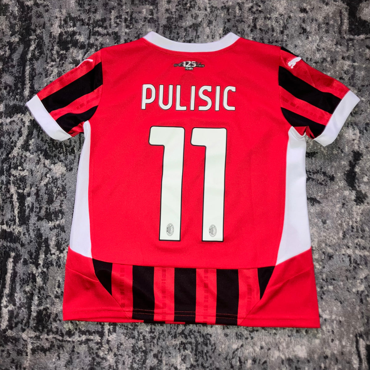 Christian Pulisic Kids 2024/25 AC Milan Home Puma Jersey Small