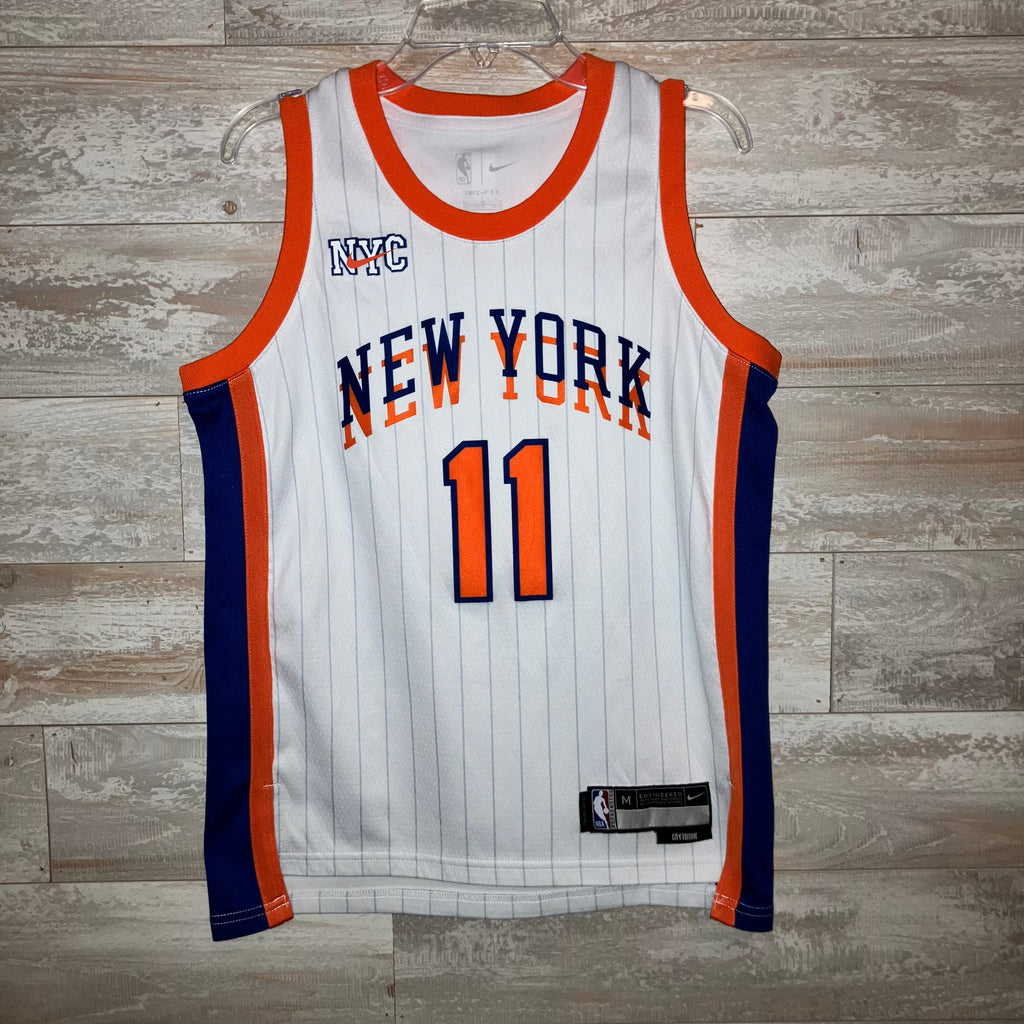 Jalen Brunson Kids 2024 New York Knicks Swingman White Jersey Medium