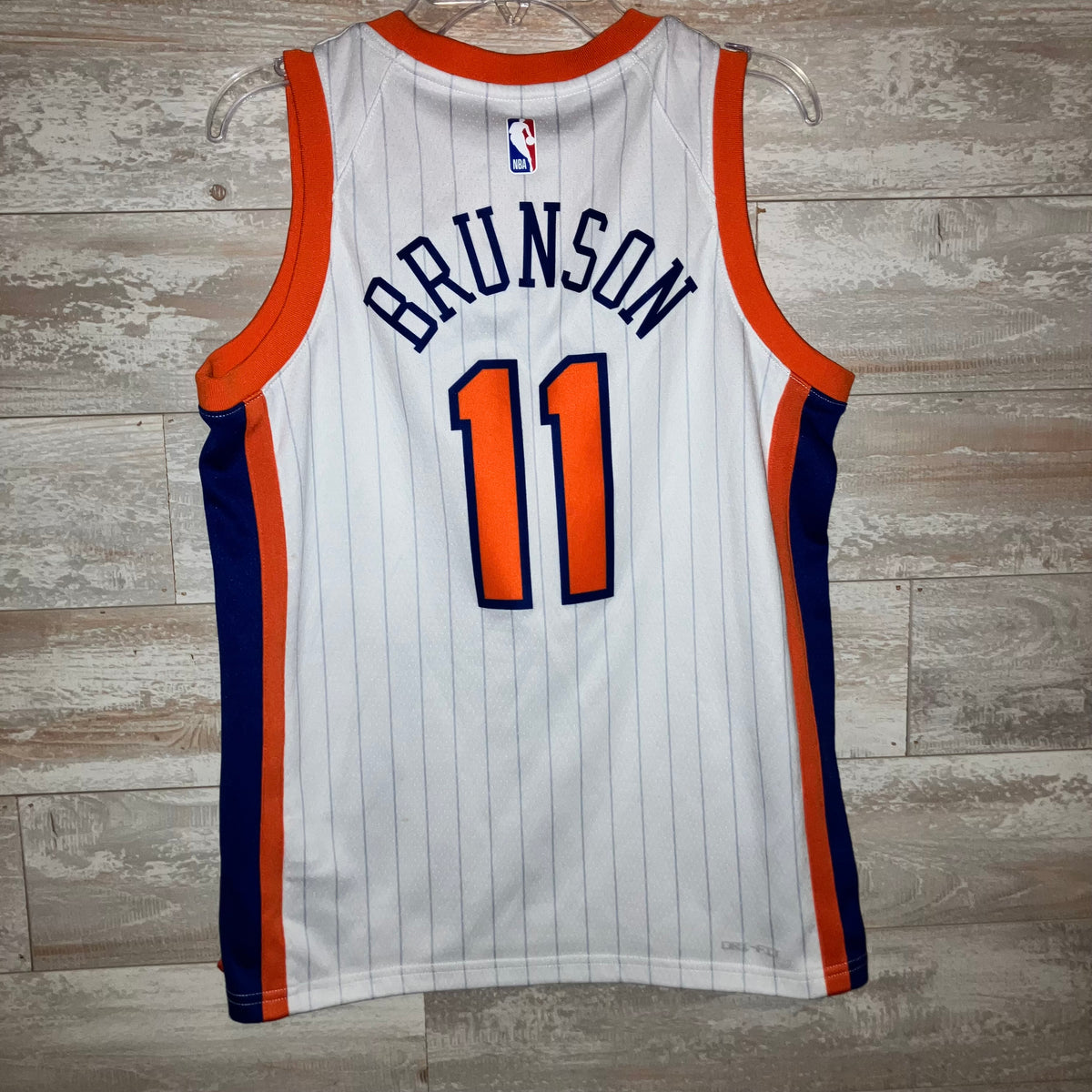 Jalen Brunson Kids 2024 New York Knicks Swingman White Jersey Medium
