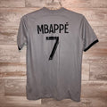 Kylian Mbappe Kids 2022/23 Paris Saint Germain Away Gray Nike Jersey Large