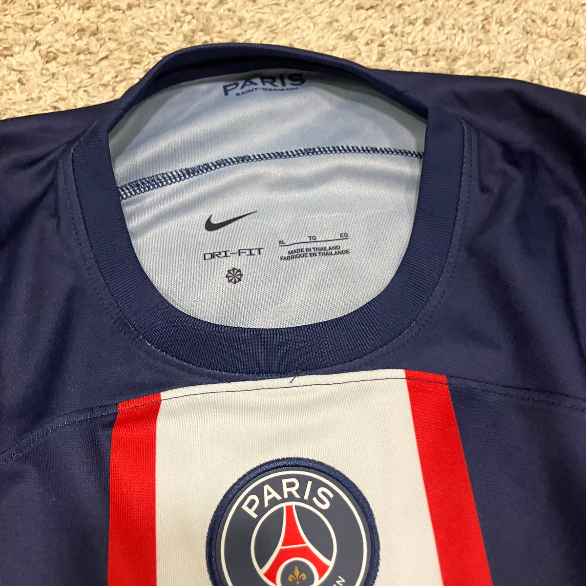 Leo Messi Youth 2022/23 Paris Saint Germain Home Nike Jersey XL