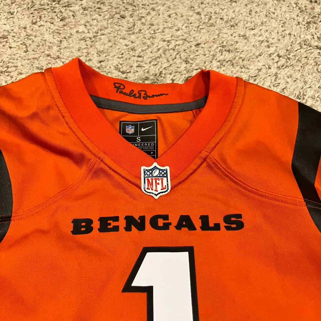 Jamar Chase Kids Cincinnati Bengals Orange Nike Jersey Small