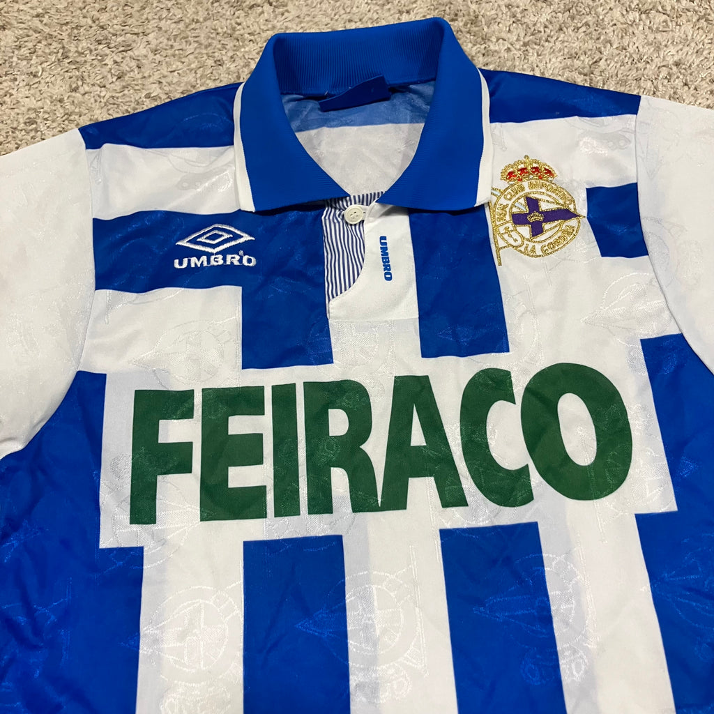 Deportivo La Coruna 1993/94 Home Umbro Jersey Small