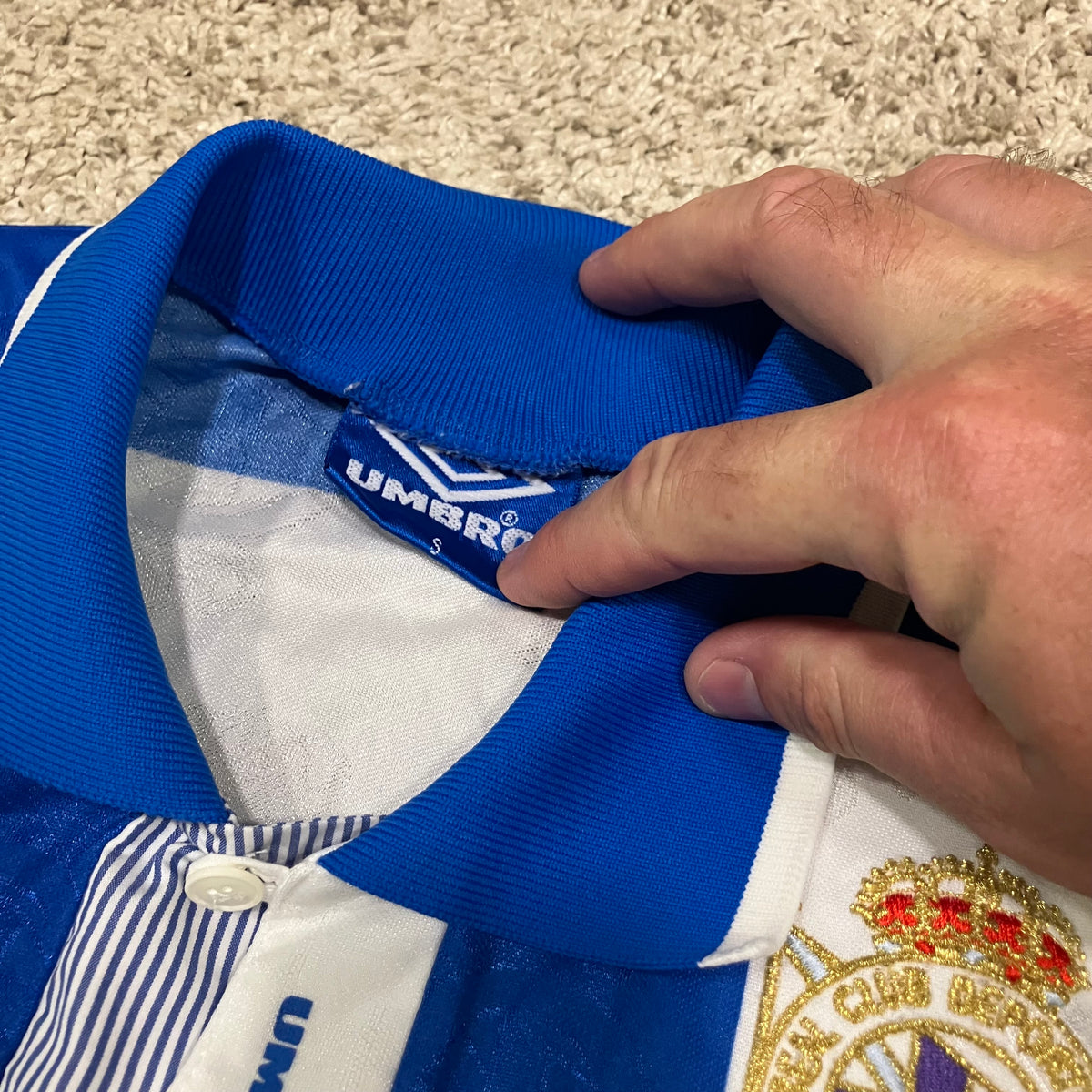 Deportivo La Coruna 1993/94 Home Umbro Jersey Small