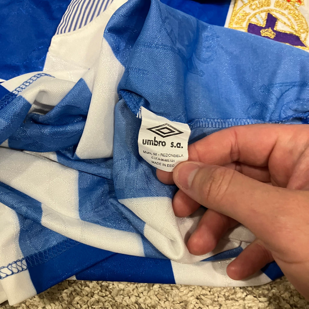 Deportivo La Coruna 1993/94 Home Umbro Jersey Small
