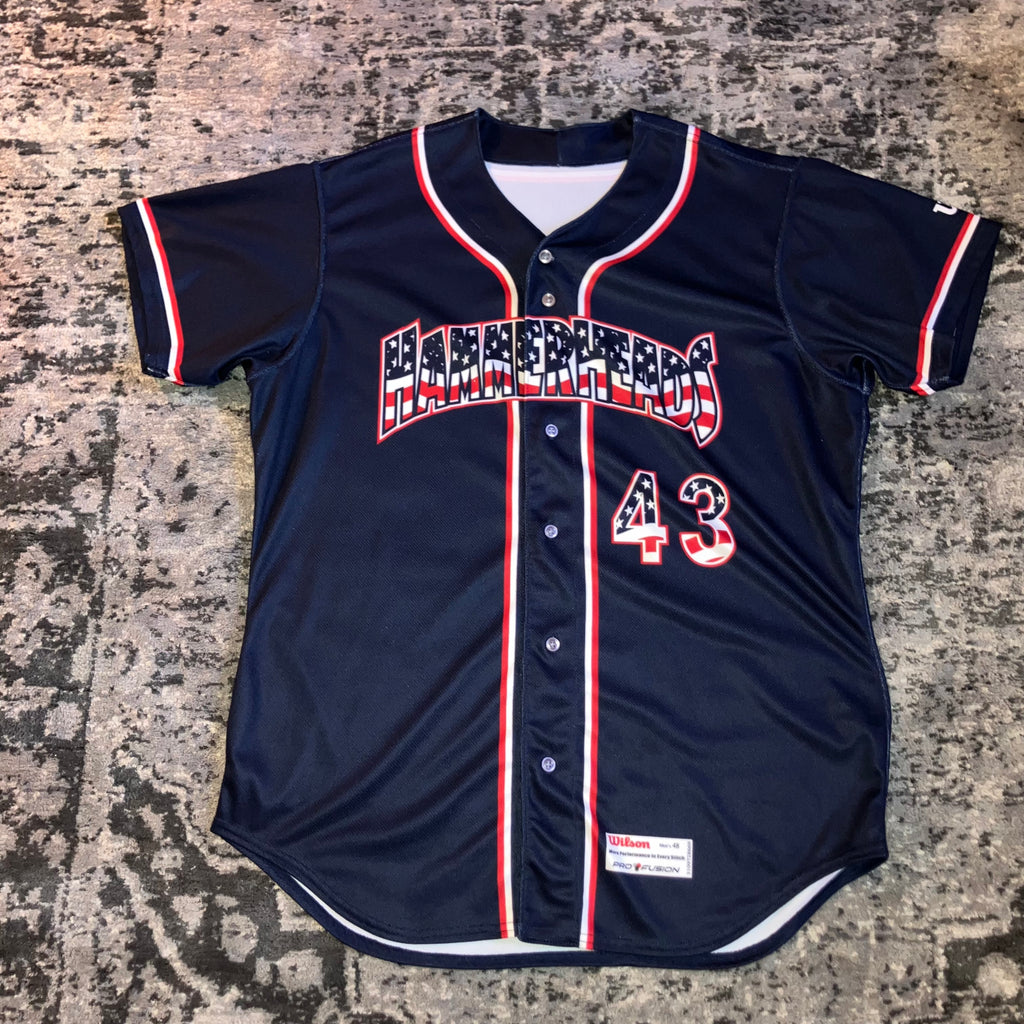 Jupiter Hammerheads USA Wilson MiLB Blue Flag Jersey 48 #43