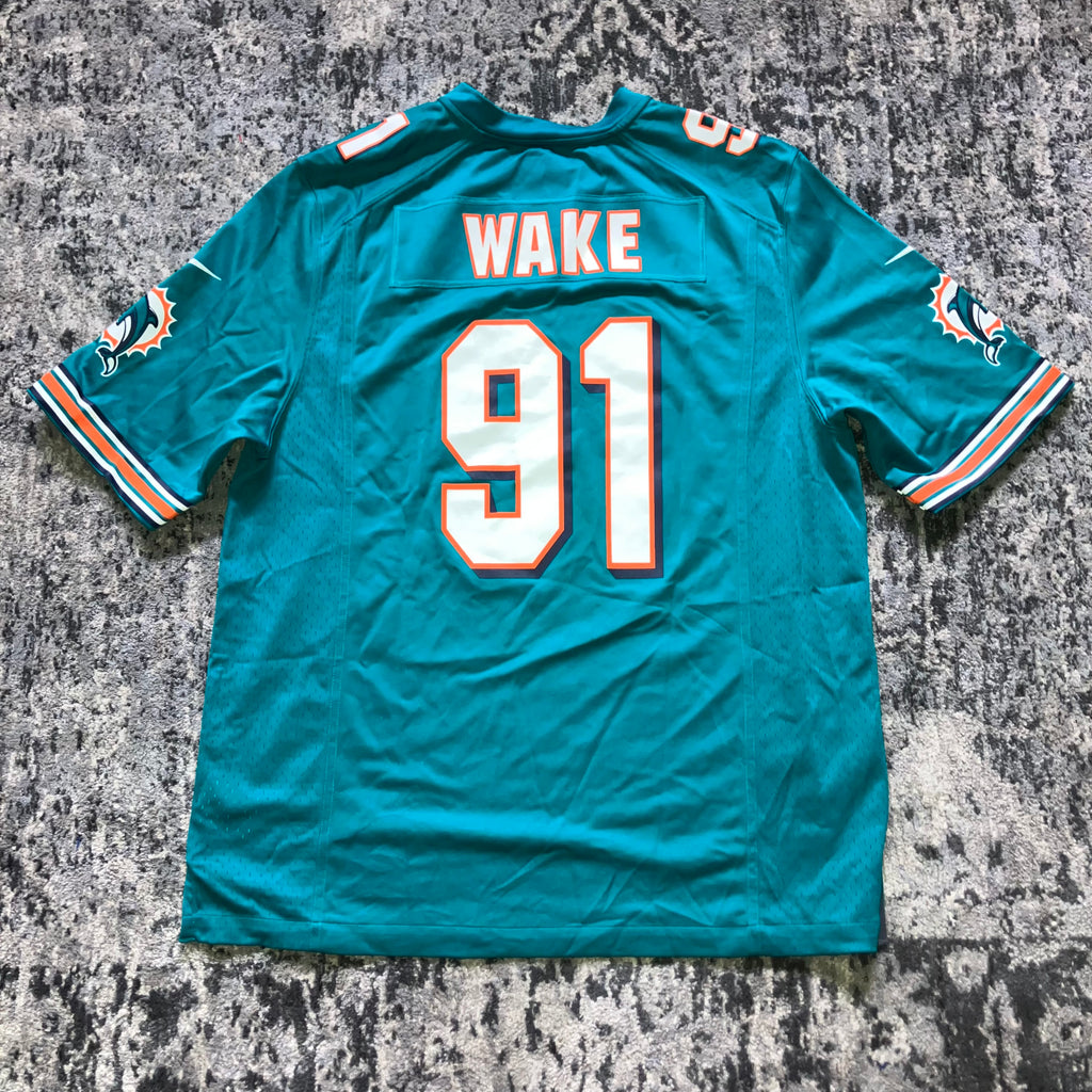 Cam Wake 2012 Miami Dolphins Aqua Nike Jersey Large
