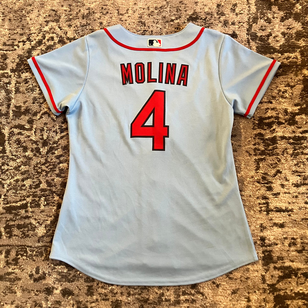 Women Yadier Molina St Louis Cardinals Alternate Blue Nike Jersey Small