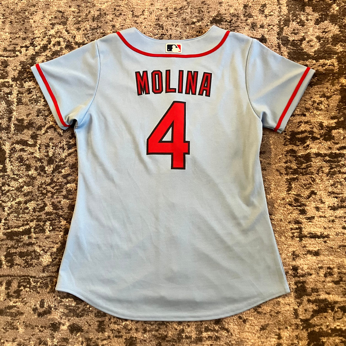 Women Yadier Molina St Louis Cardinals Alternate Blue Nike Jersey Small