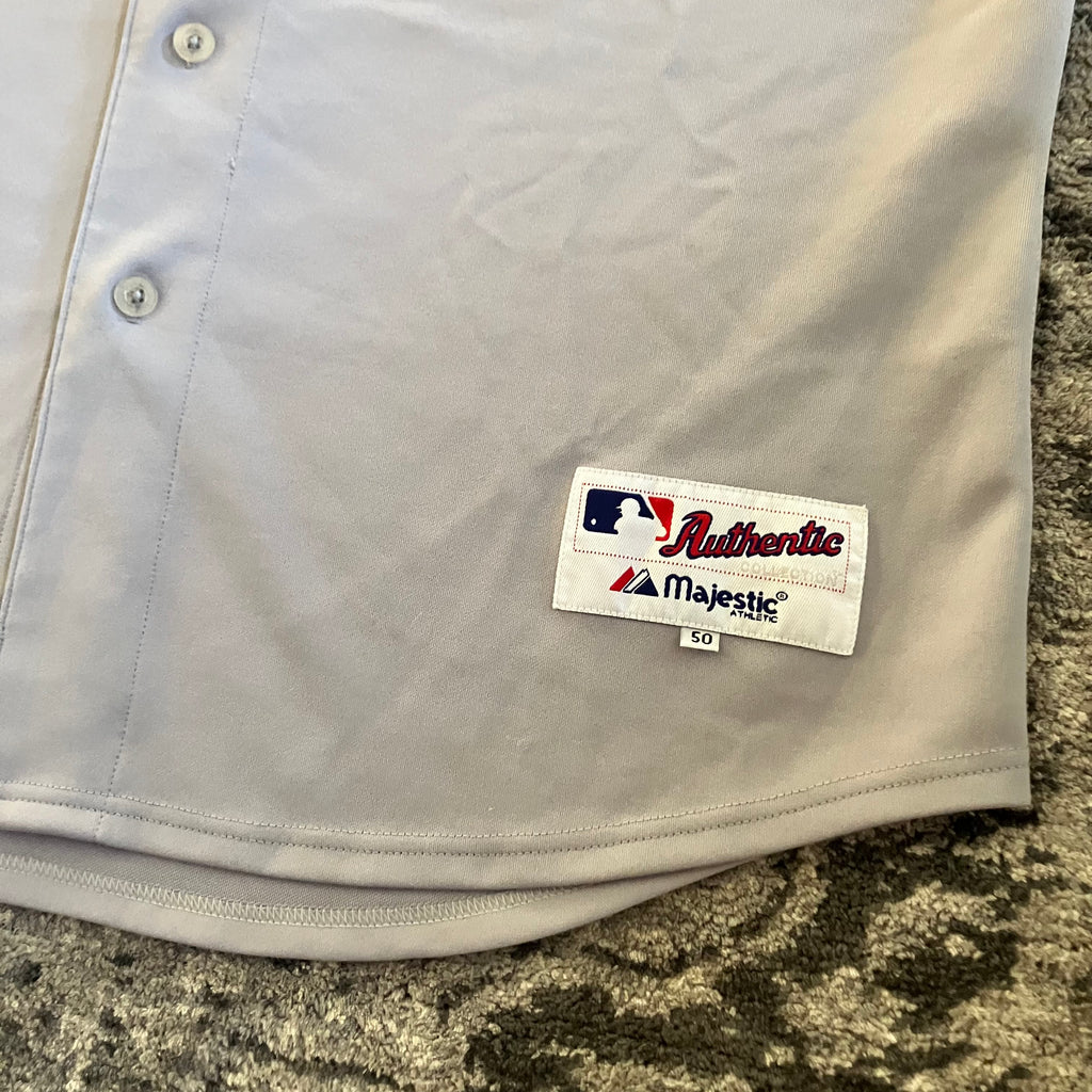 New York Yankees #18 Gray Majestic Road 6200 Authentic Jersey 50