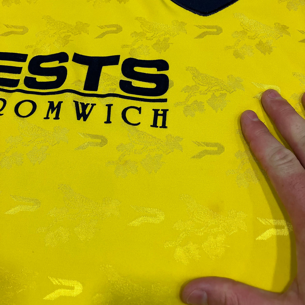 West Brom 1995/1997 Away Yellow Patrick Jersey XL