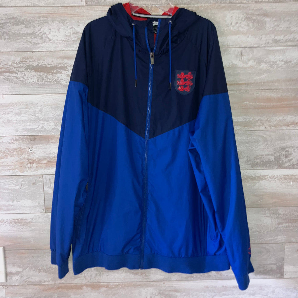 England Windbreaker Blue Nike Hoodie Jacket XXL