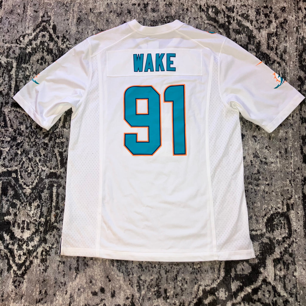 Cam Wake Miami Dolphins White Nike Jersey Medium