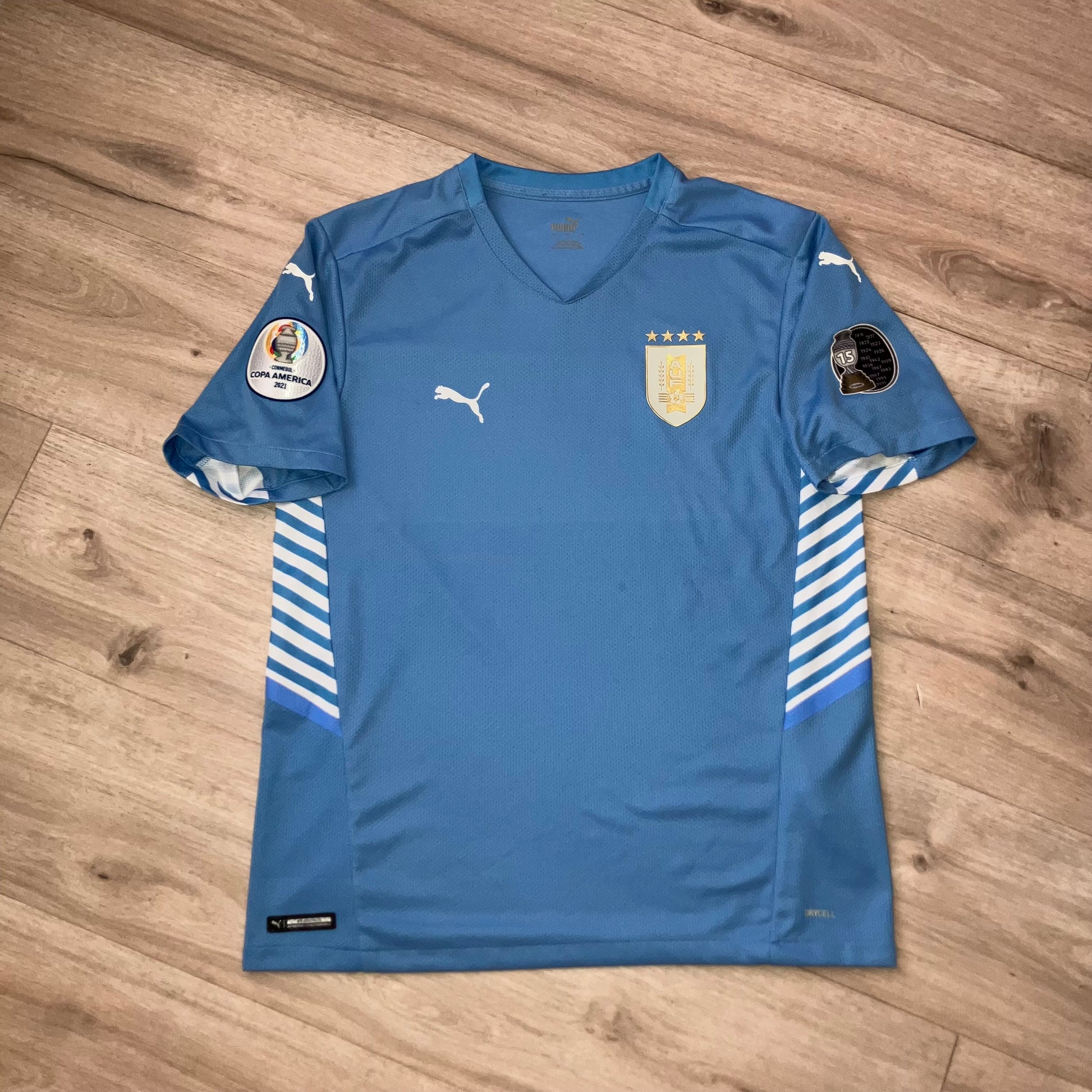 2021 Uruguay Home Copa America Puma Blue Jersey Large