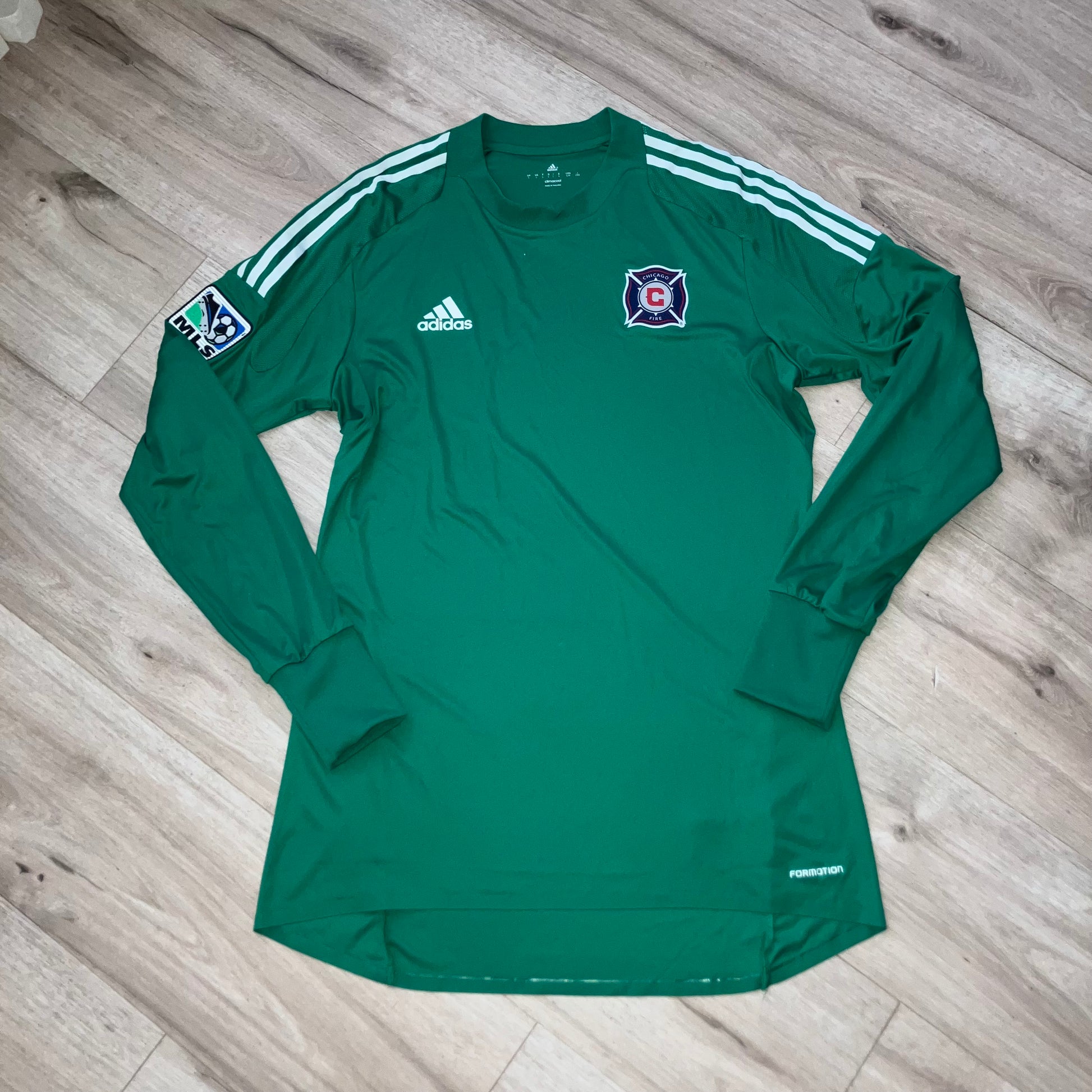 2013 Chicago Fire Formotion Green Goalkeeper adidas Jersey Large