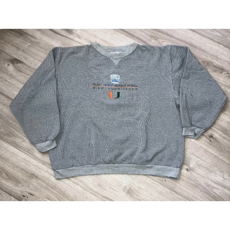 Miami Hurricanes 2001 Sugar Bowl Gray Crewneck Sweater XL