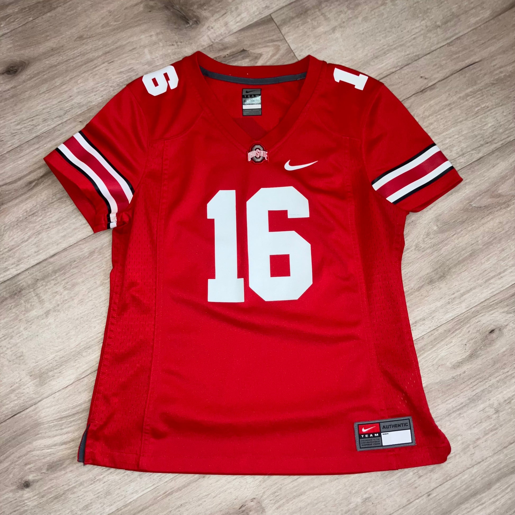 Ohio State Buckeyes #16 Red Nike Jersey Women Medium
