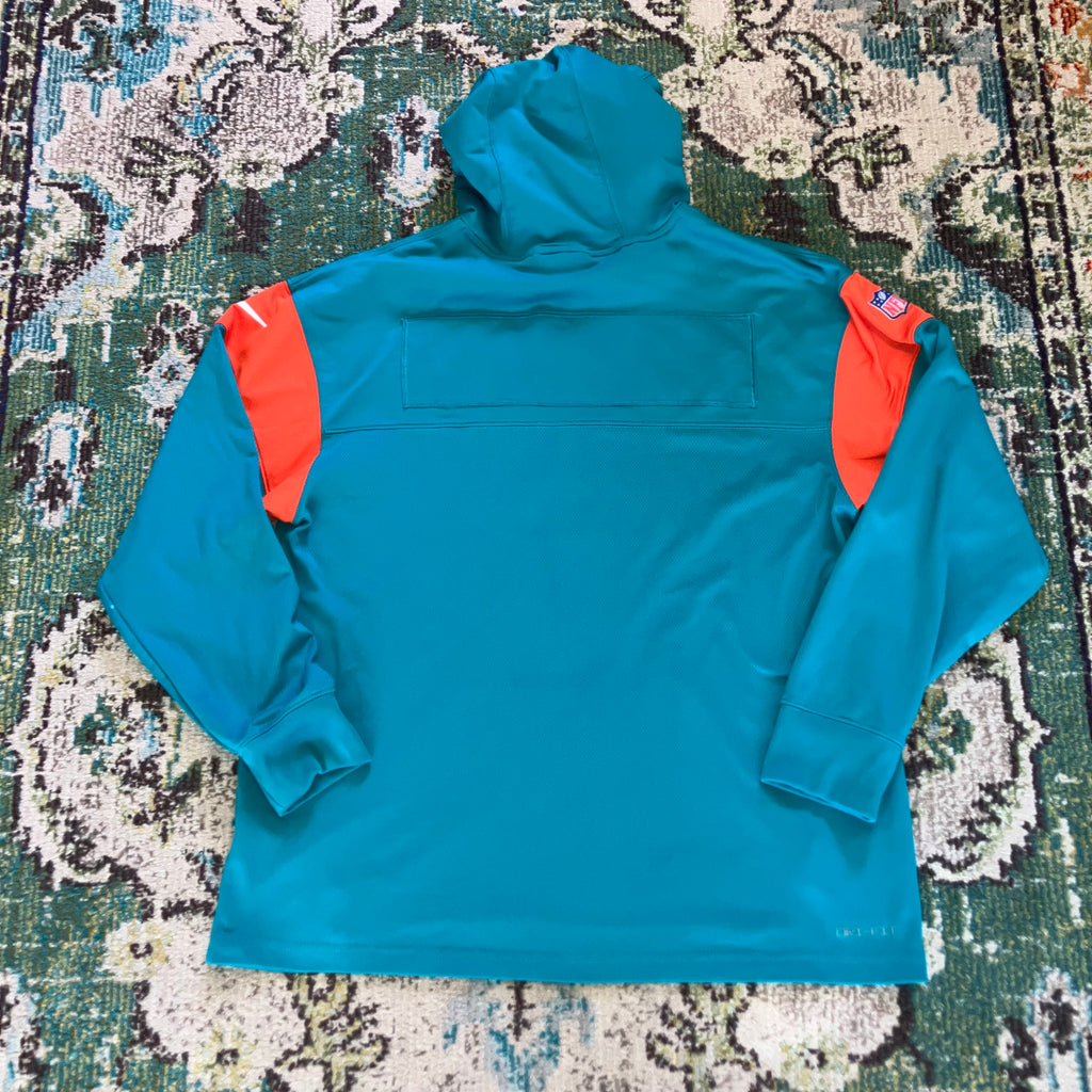 Miami Dolphins Aqua Nike Arch Throwback On Field Hoodie Men Large