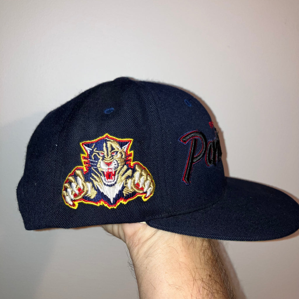 Florida Panthers Black Zephyr Script Snapback Hat