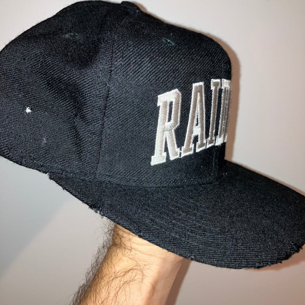 Los Angeles Raiders Block Arch Wool Starter Snapback Black Hat