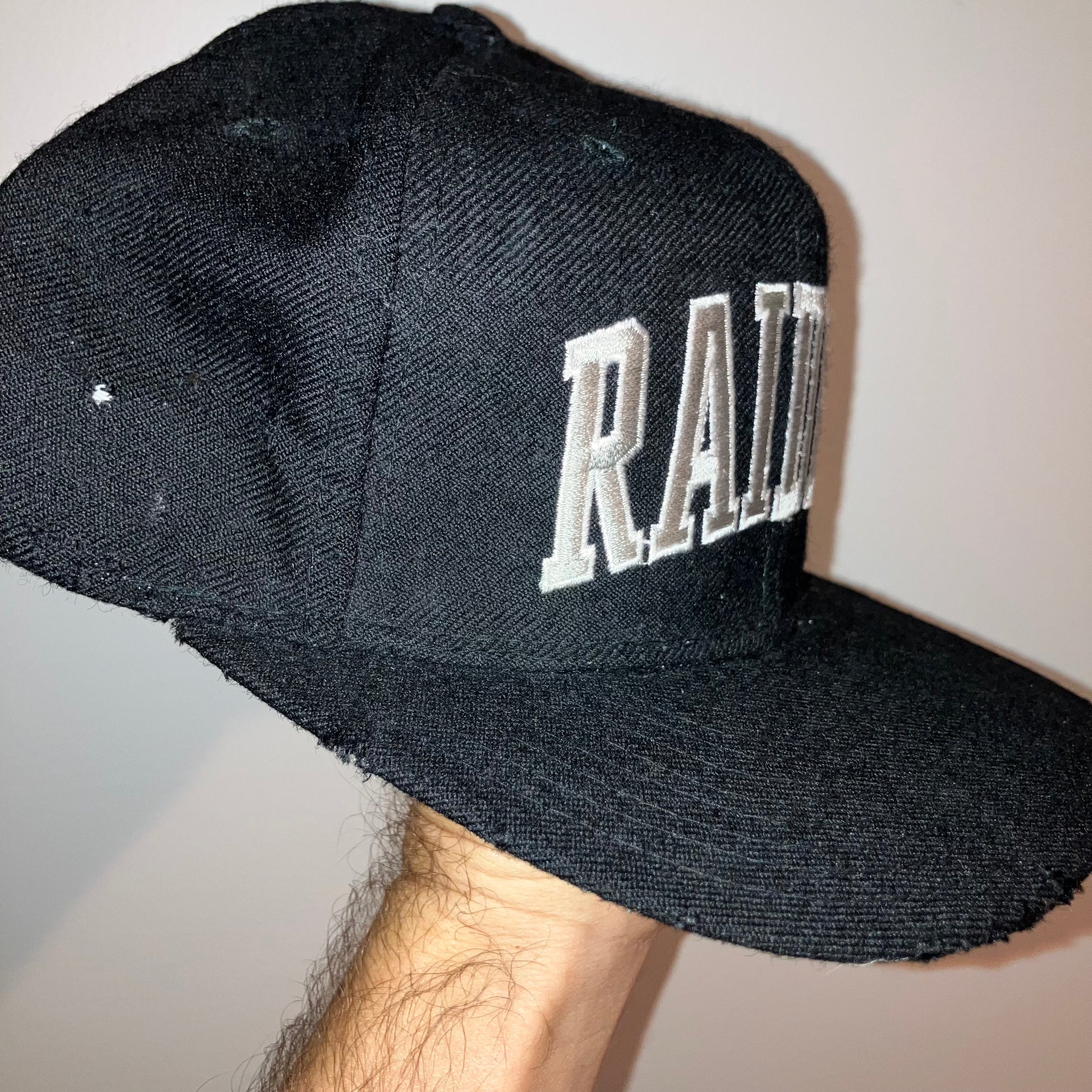 Los Angeles Raiders Block Arch Wool Starter Snapback Black Hat
