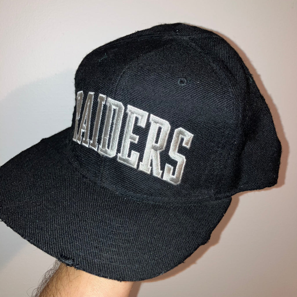 Los Angeles Raiders Block Arch Wool Starter Snapback Black Hat