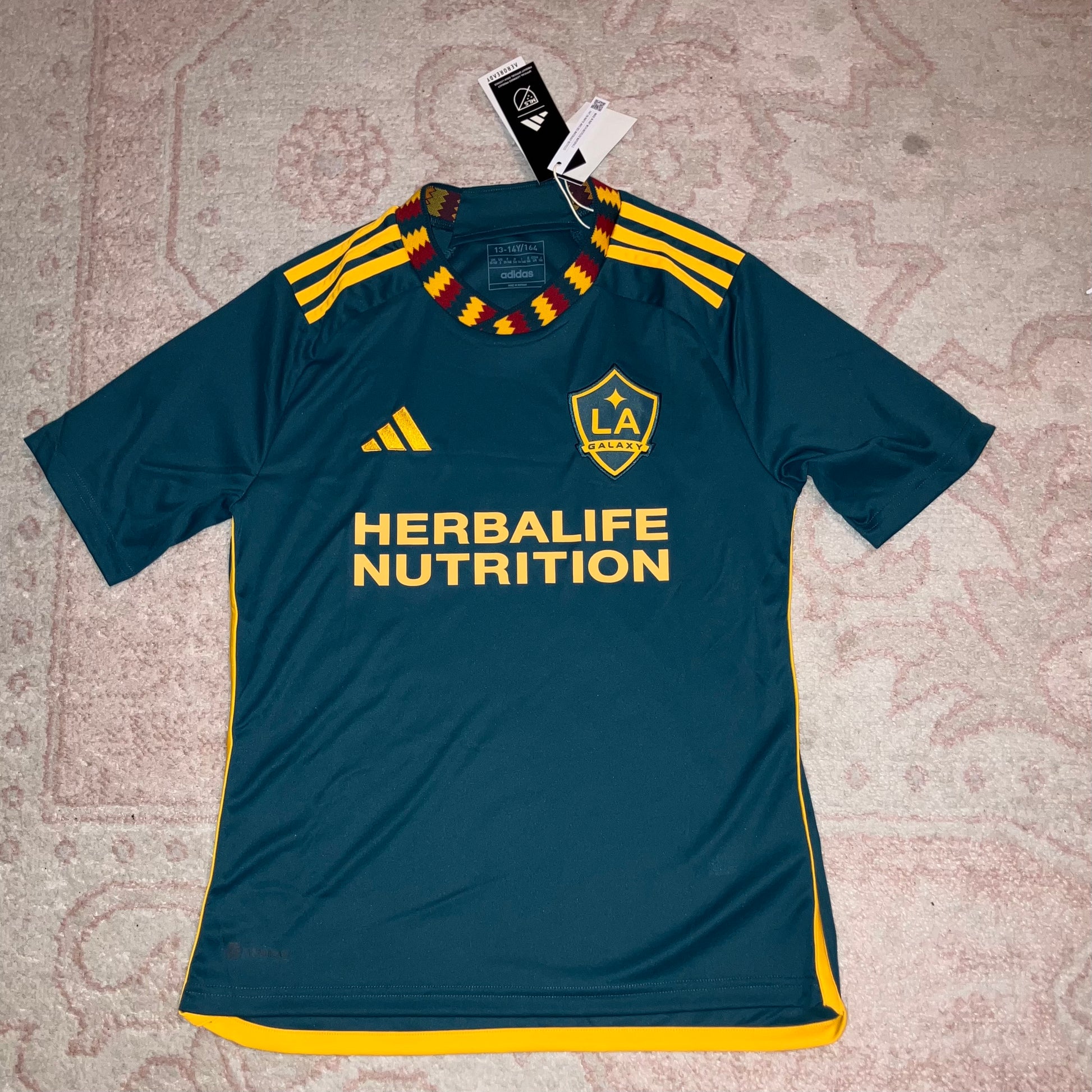 NWT LA Galaxy Away Green adidas 2023/24 Jersey Boys Large Kids