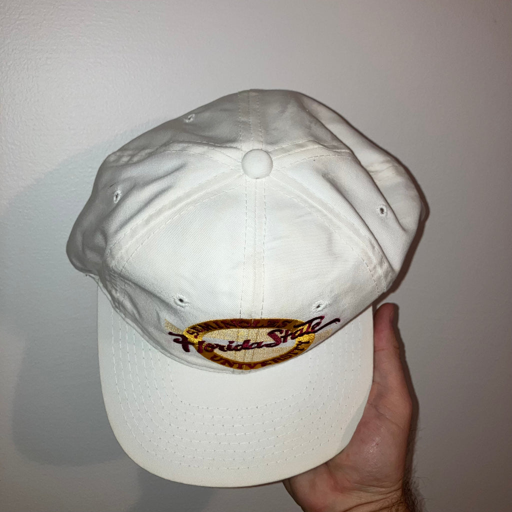 Florida State Seminoles The Game Circle White Snapback Hat