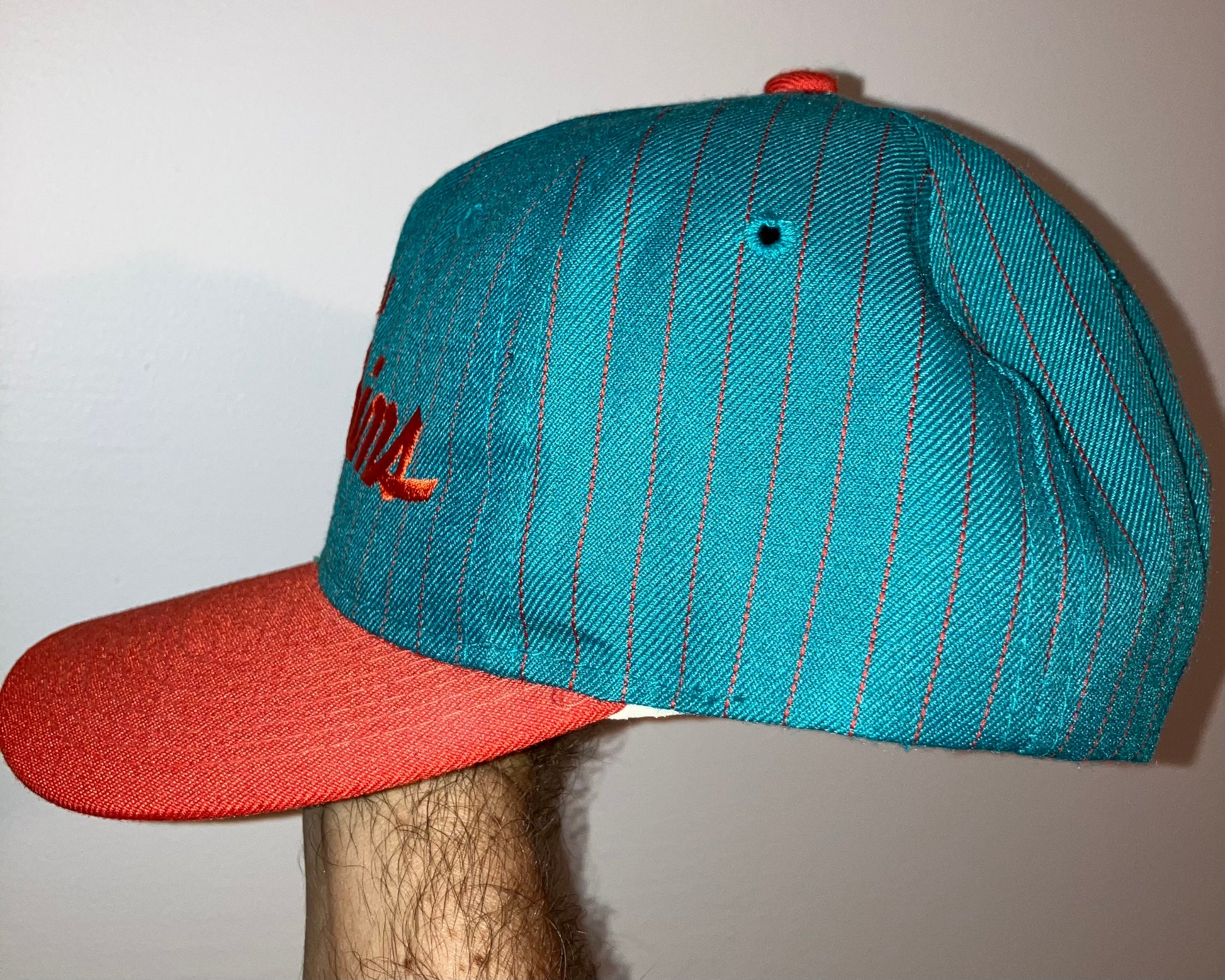 Miami Dolphins The Pro Sports Specialties Pinstripe Aqua Snapback Hat