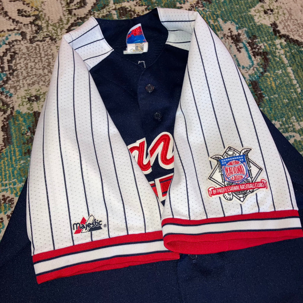 Chipper Jones 1998 Atlanta Braves 6584 Majestic Blue Jersey Large