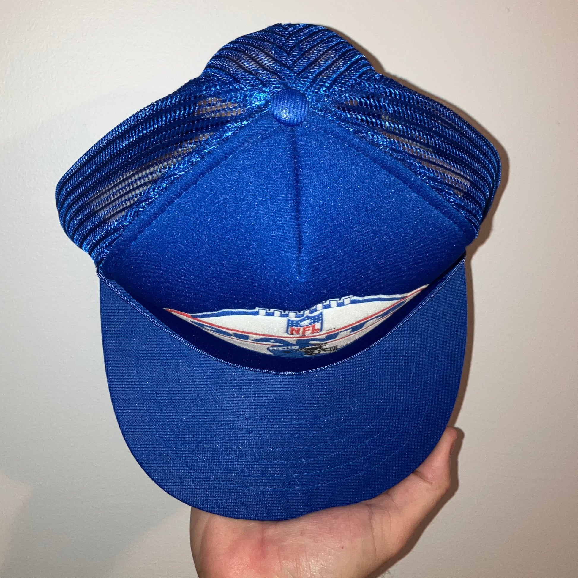 New York Giants Drew Pearson Blue Trucker Rope Snapback Hat VTG