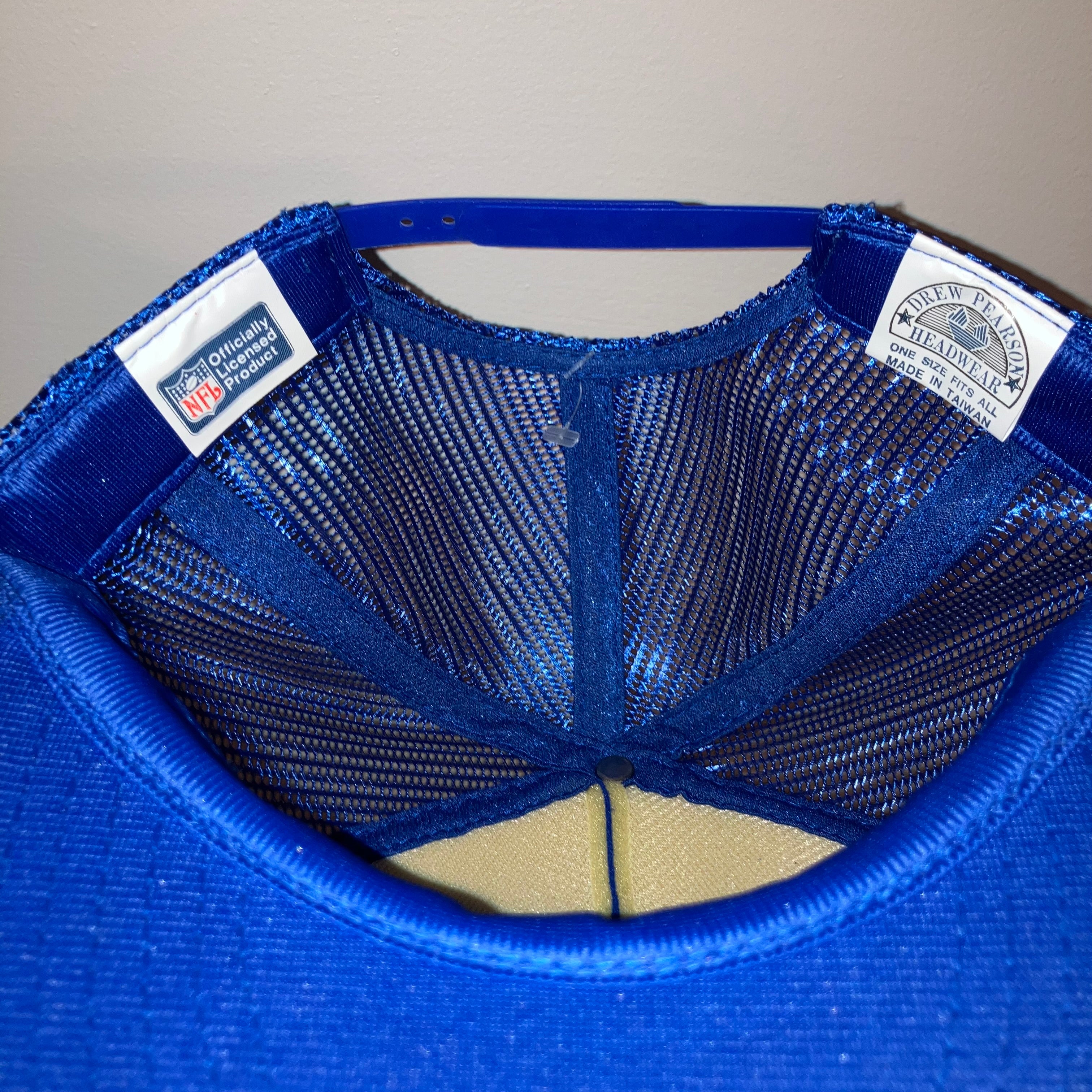 New York Giants Drew Pearson Blue Trucker Rope Snapback Hat VTG