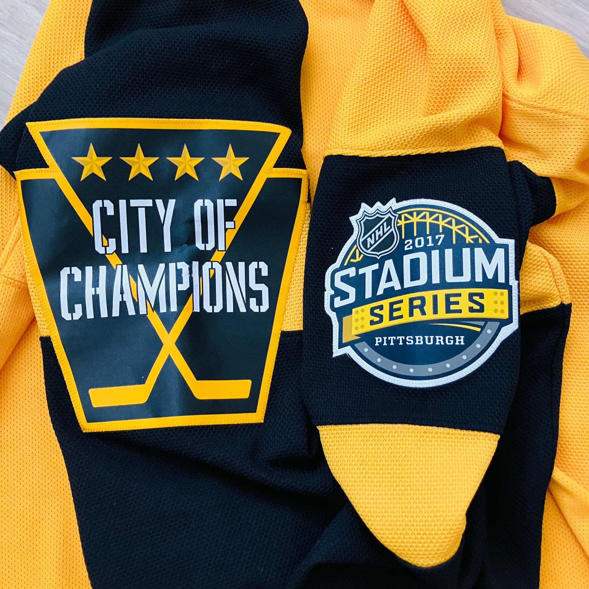 Pittsburgh Penguins 2017 Stadium Series Yellow Reebok Medium