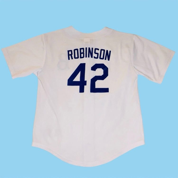 Jackie Robinson Kids Brooklyn Dodgers Majestic White Jersey Medium