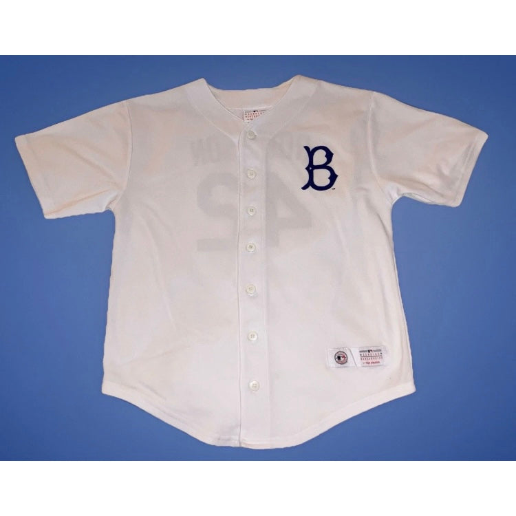 Jackie Robinson Kids Brooklyn Dodgers Majestic White Jersey Medium
