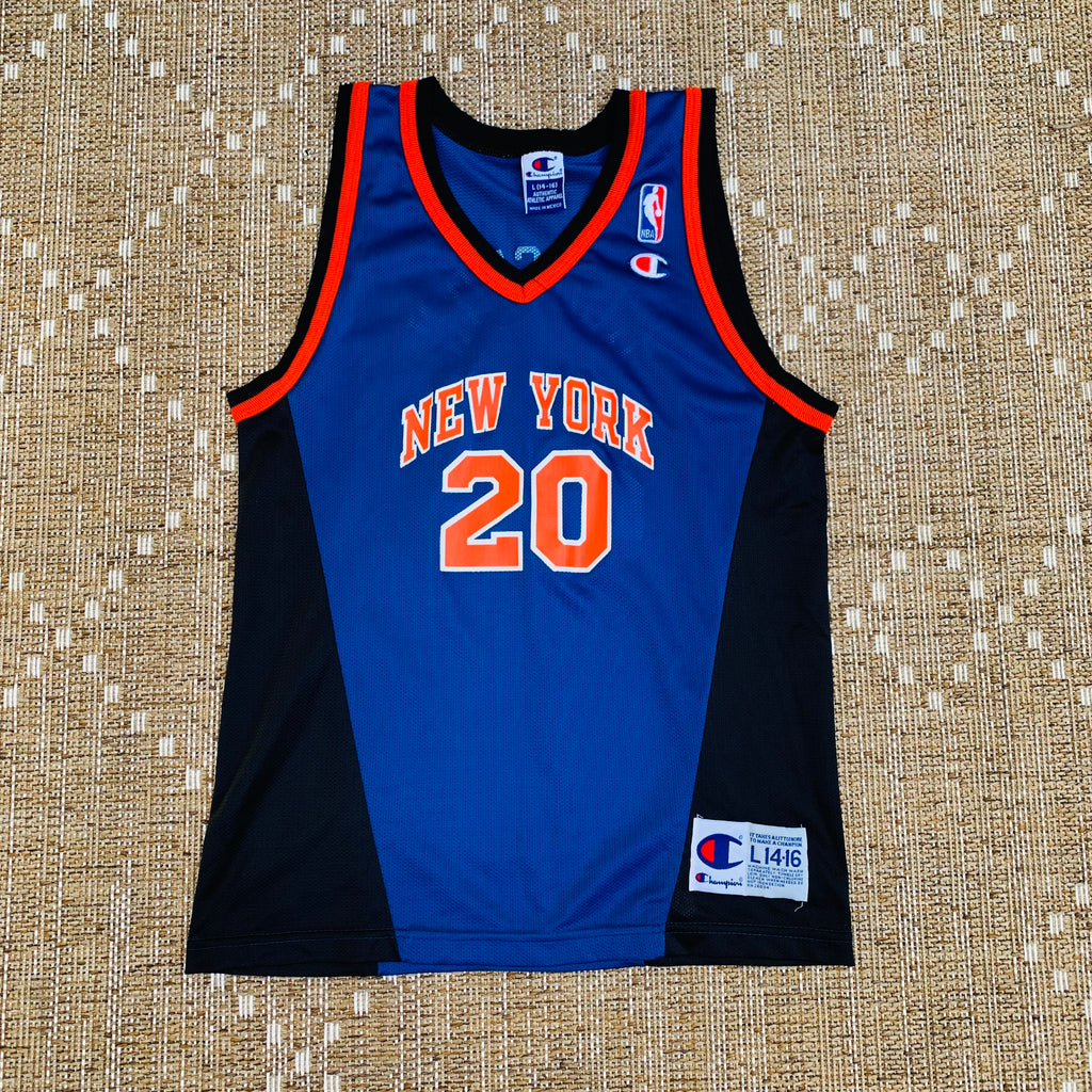 Allen Houston Kids New York Knicks Blue Champion Jersey Large